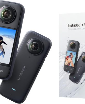 Insta360 X3 Waterproof 360 Action Camera, 1/2" 48MP Sensor, 5.7K 360 Active HDR Video 72MP 360 Photo, 4K Single-Lens, 60fps Me Mode, Stabilization, 2.29" Touchscreen, AI Editing, Live Stream (Renewed)