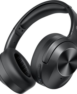 Upgrade Pro‑level Hybrid Active Noise Cancelling Headphones with HD Sound, Wireless Bluetooth Headphones Over The Ear Unequaled Comfort, Vivid Deep Bass, for Home Office Travel Birthday Gift, Black